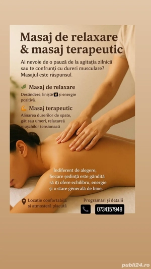 Masaj de relaxare cu terapeutic!