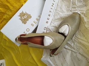 Pantofi piele class Enzo Bertini Original 37 Khaki model perforat - imagine 3