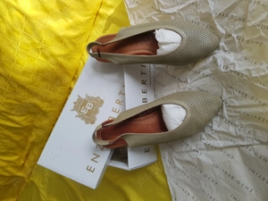 Pantofi piele class Enzo Bertini Original 37 Khaki model perforat