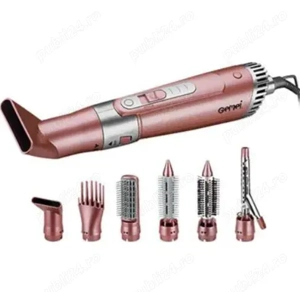 Uscator de par profesional Gemei GM-4831-Set coafare 7 in 1, Pink, 2200W