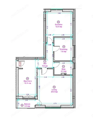 Apartament 2 camere loc parcare zona Octavian Goga Lidl Selimbar - imagine 5