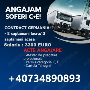 Angajăm șoferi profesioniști (C+E) pe contract de Romania. Firma HTR SPEDITION