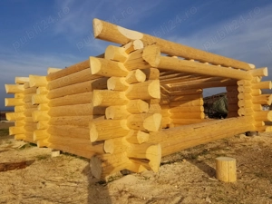 Constructii,case, cabane lemn rotund necalibrat  - imagine 4