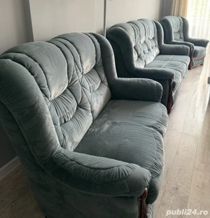 Set canapea lemn masiv - 3 piese