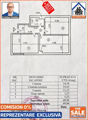 Apartament 2 cam | Renovat | Mobilat | Utilat | Parcare | Boxa | S1 - imagine 14