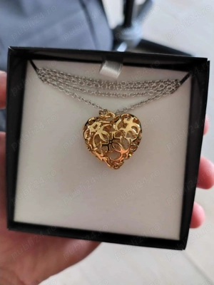 Lantisor cu Pandantiv Guess Jasmine Heart Pendant Necklace - imagine 4