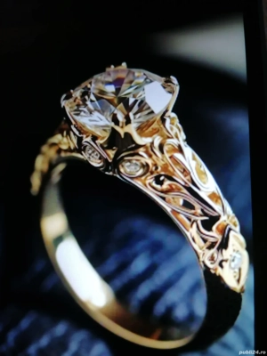 Inel elegant de promisiune pavat cu zirconiu alb  - imagine 2