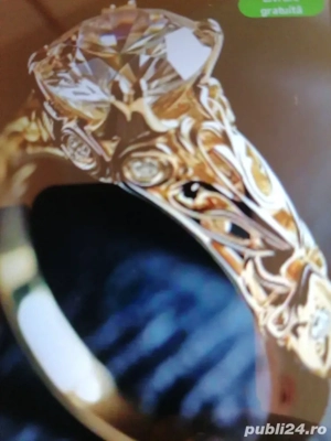 Inel elegant de promisiune pavat cu zirconiu alb  - imagine 3