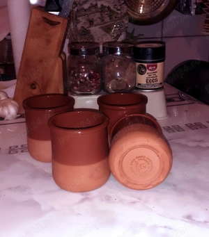 Cana ceramica teracota smaltuita, stil traditional minimalist, 4ron sau 4 buc. 12 lei