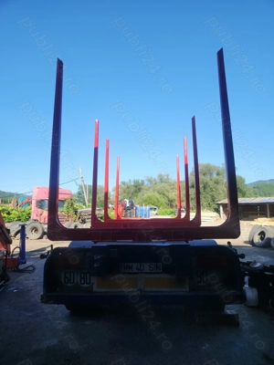 Remorcă forestiera transport lemn bușteni  - imagine 3