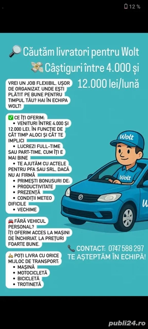 Livrator Glovo Wolt  - imagine 2