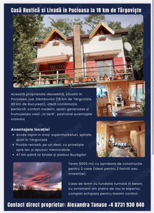 Casa Rustica si Teren in Pucioasa (18km de Targoviste)