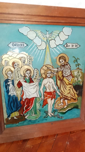 Icoana pe sticla  vintage retro