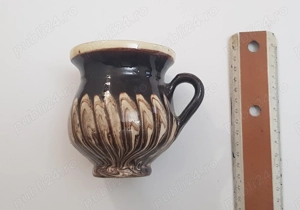Cana de lut smaltuit, ceramica populara veche