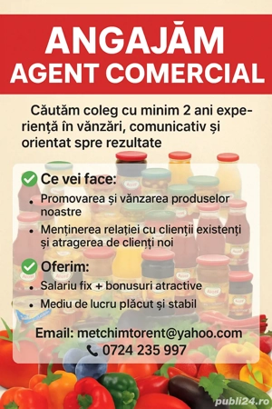Angajare agent comercial