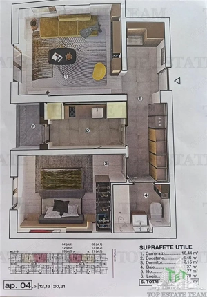 Apartament modern 2 camere,  toate utilitatile,incalzire in pardoseala, posibilitate loc de parcare 