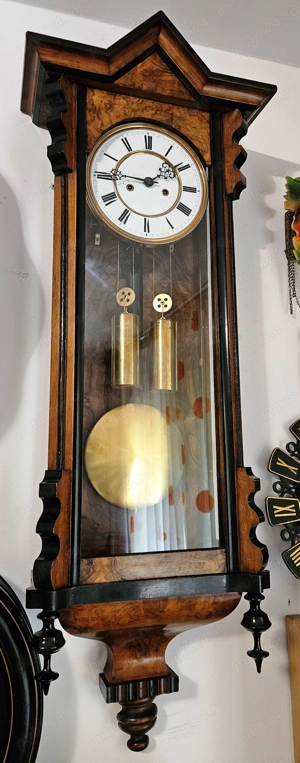 Ceas de perete cu pendula si 2 greutati Gustav Becker