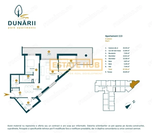 Apartament cu CF 3 camere recompartimentate in 4 camere langa viitorul Parc Est