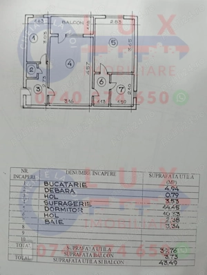 ID 2971 DE VÂNZARE - Apartament 2 camere - Cartier Vest