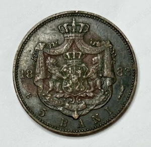 5 bani 1883 Moneda Romania Carol I Rege