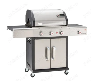 Gratar pe gaz argintiu, Landmann Triton 3.1 Max, 4 arzatoare, 14 kW