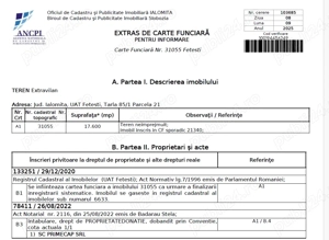 Teren extravilan Ialomita Fetesti