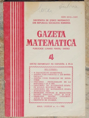 Reviste Gazeta Matematica 1982 nr 1,4-7,11,12 la bucata - imagine 4