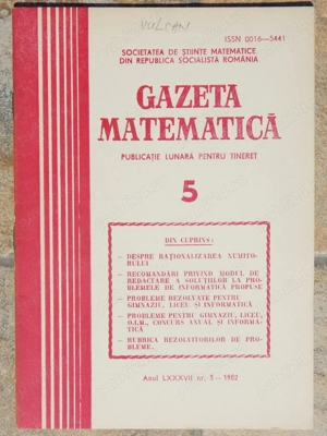Reviste Gazeta Matematica 1982 nr 1,4-7,11,12 la bucata - imagine 3