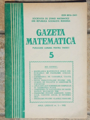 Reviste Gazeta Matematica 1983 nr 1, 2, 4, 5, 6, 8 la bucata - imagine 5