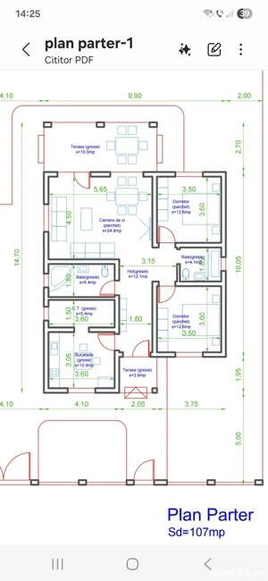 Vand casa individuala pe parter, teren 640 mp in Mosnita Noua - imagine 3
