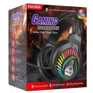 Casti KSC-849 pentru Gaming, Over-Ear, Cablu 2M, Jack si USB, Microfon, Lumini RGB, Negru