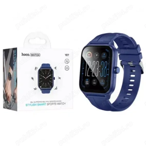 Smartwatch Sport Hoco Y27, Bluetooth 5.0, Apel, Display 1.95 , 230mAh, Albastru