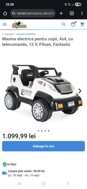 Masina electrica pentru copii, 4x4, cu telecomanda, 12 V, Pilsan, Fantastic