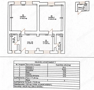 Ap cu 2 camere, 72mp, complet renovat, demisol inalt, zona Bălcescu! - imagine 2