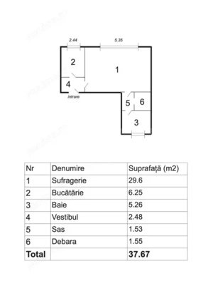 Garsonieră spațioasă 38 mp | Metrou Piata Sudului | Renovată complet  - imagine 9