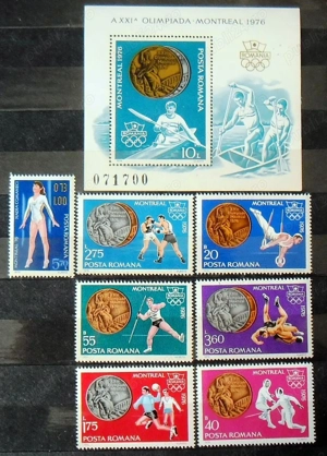 Timbre și coliță  Medalii Olimpice la Jocurile Olimpice Montreal  - 1976