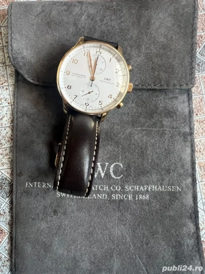 IWC portugieser aur 18 k chronograph pret de aur  - imagine 5