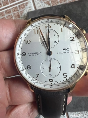 IWC portugieser aur 18 k chronograph pret de aur  - imagine 2