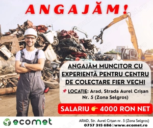 Angajam muncitor la fier vechi 