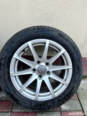 Roti Audi sau gama vag, 5x100, 205/60 R16 cu anvelope iarna  - imagine 3
