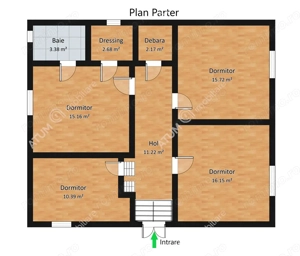 Casa individuala 4 camere 2 bai teren 1310 mp zona Gusterita Sibiu - imagine 12