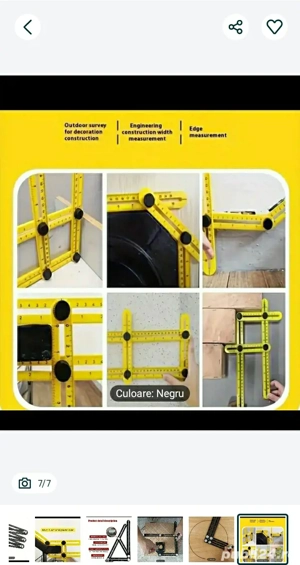 rigla franta pliabila 6secmmente cu gauri delimitare, utilizare pt.masuratori  - imagine 2