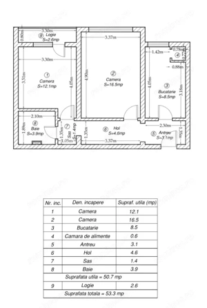 Apartament cu 2 camere, decomandat plus balcon, Etaj 3/4, zona Baile Neptun