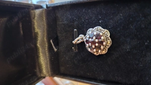 Inel și pandantiv granate dama argint