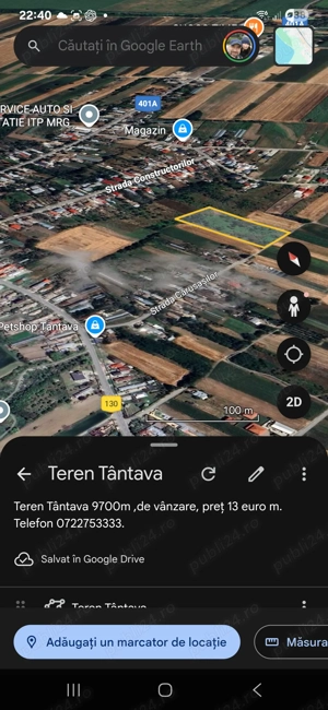 Vând teren sat Tantava 