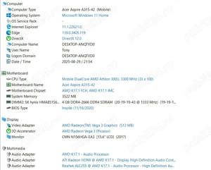 Acer Aspire A315 Placa de baza A315-42 Carcasa Difuzoare Banda Lvds Balamale Tastatura Amd Athlon