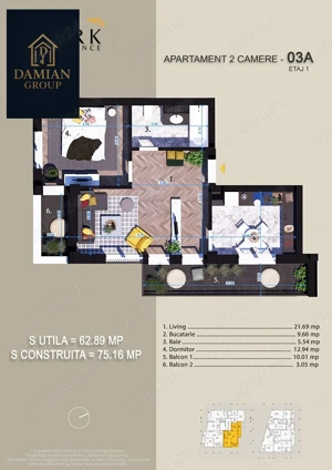 Apartament 2 camere Confort Lux   Titan  REF - DGE 03A-1