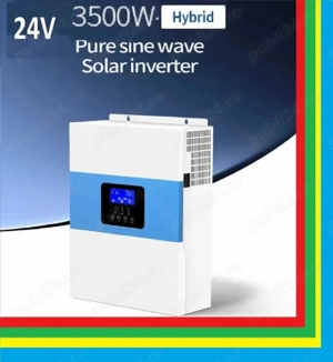 NOU-invertor solar hibrid 3.5Kw  24v  6.5Kva-48v-Off Grid-Bms-Baterii-Lifepo4