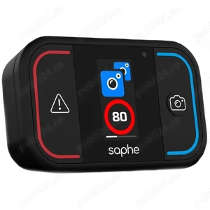 Alarma Trafic Saphe Drive Mini, Avertizare radar si pericole, Bluetooth, Black
