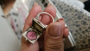 Inel argint damă tip casetă rodocrozit